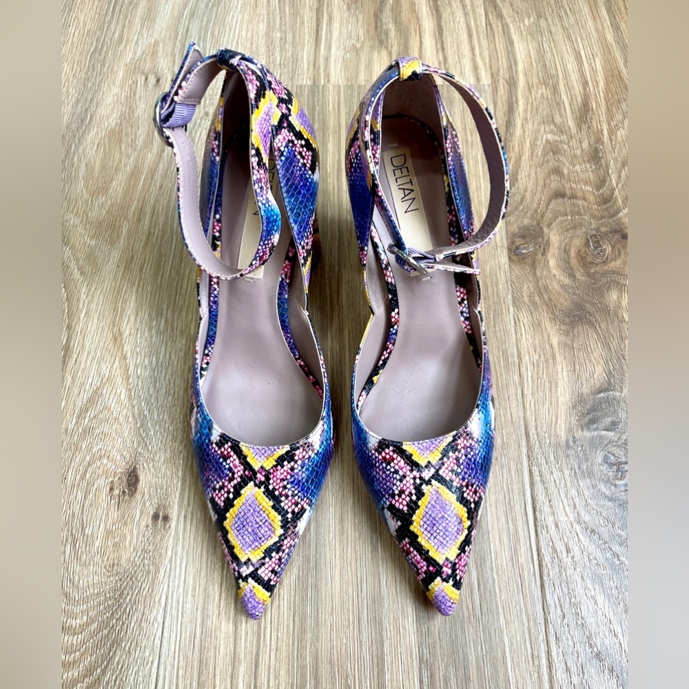 Deltan Jami Multi-Color Snake Print Ankle Strap B… - image 2